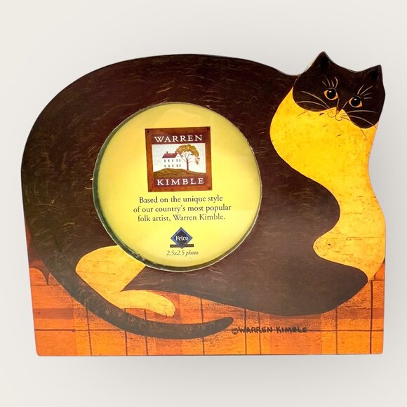 Warren Kimble Cat Picture Frame 2.5" X 2.5" - Picture 1 of 5